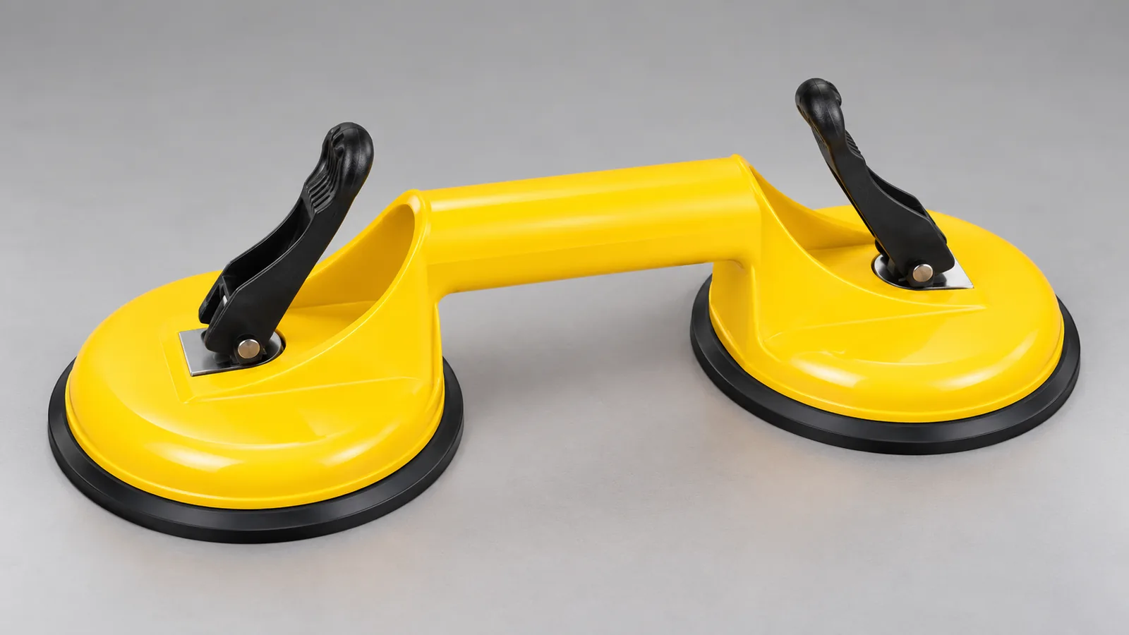 Yellow double suction cup with black lever locks
